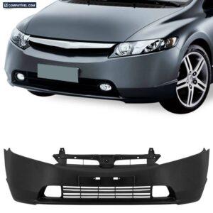 PARACHOQUE DIANTEIRO CIVIC 07/08 COM RESSALTO PLACA COM FURO DE MILHA PRETO LISO