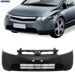PARACHOQUE DIANTEIRO CIVIC 07/08 COM RESSALTO PLACA SEM FURO MILHA PRETO LISO
