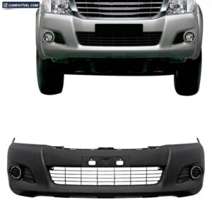 PARACHOQUE DIANTEIRO HILUX 12/15 COM GRADE CENTRAL SEM FURO MILHA COM FURO MOLDURA PRETO TEXTURIZADO