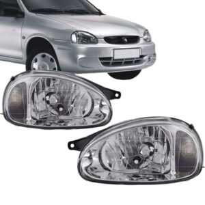 FAROL CORSA 00/10 CROMADO LENTE DE VIDRO