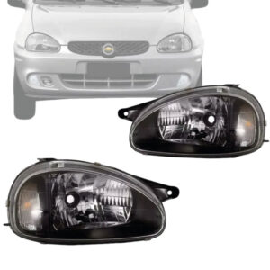 FAROL CORSA 00/10 MÁSCARA NEGRA LENTE DE VIDRO