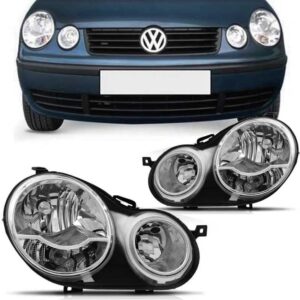 FAROL POLO HATCH/ SEDAN 03/06 MASCARA CROMADA