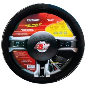 CAPA VOLANTE MODELO UNIVERSAL PRETA COM FRISO CROMADO