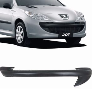 MOLDURA PARACHOQUE DIANTEIRO PEUGEOT 207 09/15 SEM TAMPA REBOQUE PRETO