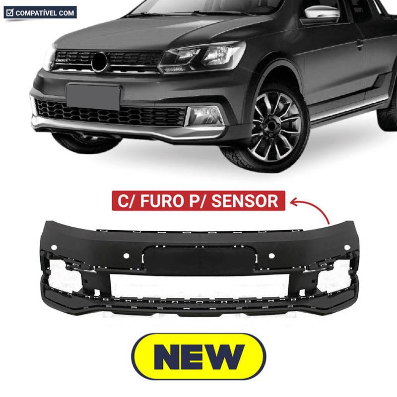 PARACHOQUE DIANTEIRO SAVEIRO CROSS G7 16/22 COM FURO SENSOR PRETO