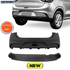 PARACHOQUE TRASEIRO ARGO 17/26 SEM FURO SENSOR COM SPOILER PRETO LISO