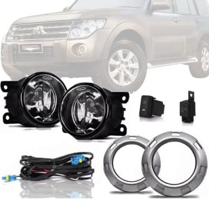 KIT FAROL MILHA PAJERO 08/10 ARO CROMADO COMPLETO