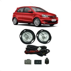 KIT FAROL MILHA ETIOS 12/16 SEM MOLDURA POLICARBONATO