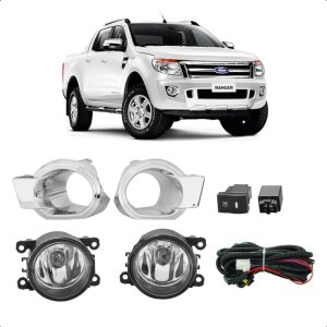 KIT FAROL MILHA RANGER 13/16 COM MOLDURA CROMADA