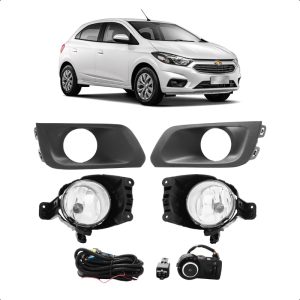 KIT FAROL MILHA ONIX 17/20 PRISMA COM GRADE PRETA