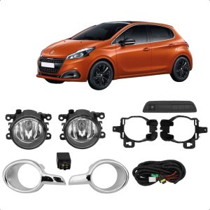 KIT FAROL MILHA 208 12/16 COM MOLDURA CROMADA