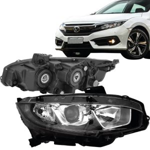 FAROL CIVIC 17/21 EXL/EX/SPT ELETRICO COM MOTOR COM PROJETOR COM LED IMPORTADO