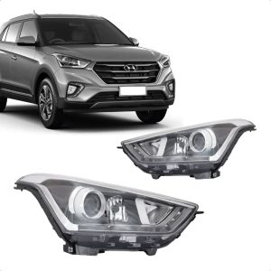 FAROL CRETA 17/21 CROMADO MANUAL COM LED COM PROJETOR DRL IMPORTADO