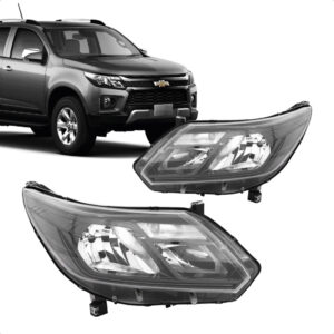FAROL S10 17/24 TRAIL MANUAL FRISO PRETO SEM LED SEM REATOR IMPORTADO