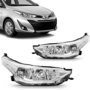 FAROL YARIS 18/25 ELETRICO COM MOTOR MASCARA CROMADA IMPORTADO