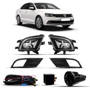 KIT FAROL MILHA JETTA SEDAN 15/18 COM GRADE COM BOTAO MODELO ORIGINAL IMPORTADO