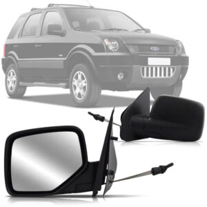 RETROVISOR EXTERNO ECOSPORT 03/12 COM CAPA PRETO LISO