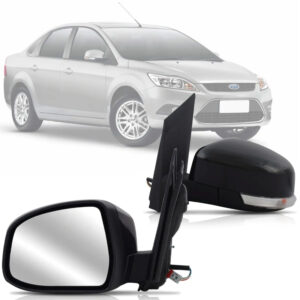RETROVISOR EXTERNO FOCUS 09/13 ELETRICO COM PISCA COM AQUECIMENTO PRETO LISO