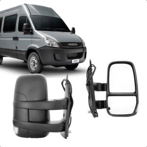 RETROVISOR IVECO 08/20 CHASSI RETRATIL EXTERNO FIXO LONGO COM PISCA COM ANTENA