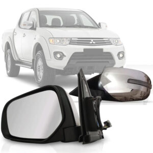 RETROVISOR TRITON 14/16 L200 RETRATIL EXTERNO ELETRICO COM PISCA COM AQUECIMENTO CROMADO