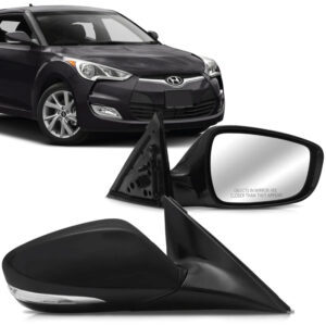 RETROVISOR EXTERNO VELOSTER 12/15 ELETRICO COM TERMICO COM PISCA PRETO