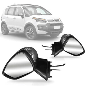 RETROVISOR EXTERNO AIR CROSS 11/15 ELETRICO CROMO COM SENSOR DE TEMPERATURA