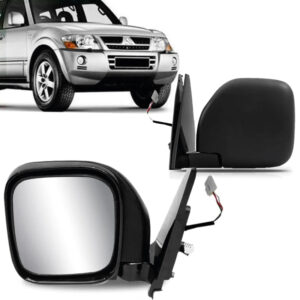 RETROVISOR EXTERNO PAJERO FULL 00/07 ELETRICO RETRATIL PRETO PINTURA