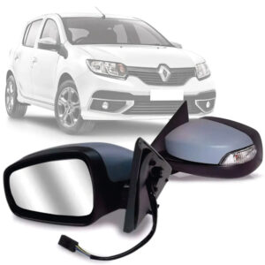 RETROVISOR EXTERNO SANDERO 14/24 LOGAN ELETRICO COM PISCA COM SENSOR CAPA PRIMER