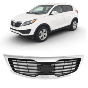 GRADE RADIADOR SPORTAGE LX 11/16 CINZA COM CROMADO FILETADA IMPORTADA