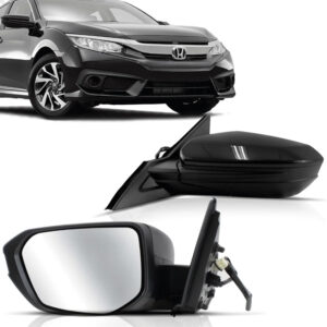 RETROVISOR EXTERNO CIVIC 17/21 ELETRICO SEM PISCA CAPA PRETA