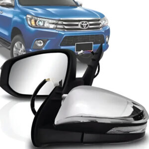 RETROVISOR EXTERNO HILUX 16/25 PICK-UP ELETRICO RETRATIL COM PISCA CROMO