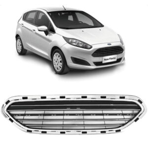 GRADE RADIADOR NEW FIESTA SEDAN 13/17 CINZA COM MOLDURA CROMADA IMPORTADA