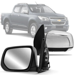 RETROVISOR EXTERNO S10 12/24 ELETRICO RETRATIL COM PISCA CROMADO