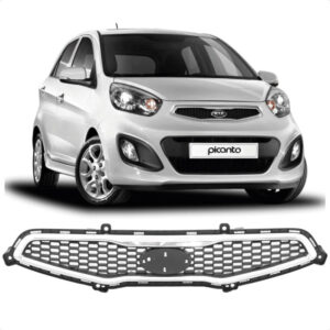 GRADE RADIADOR PICANTO 12/15 PRETA MOLDURA CROMADA IMPORTADA