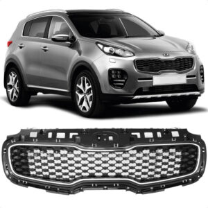 GRADE RADIADOR SPORTAGE 17/19 PRETA MOLDURA CROMADA IMPORTADA