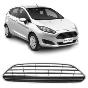 GRADE RADIADOR NEW FIESTA HATCH 13/17 CINZA COM MOLDURA CROMADA IMPORTADA