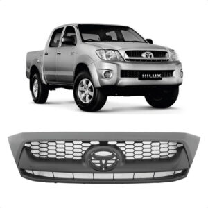 GRADE RADIADOR HILUX 09/11 PRETA MOLDURA CINZA IMPORTADA