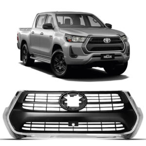 GRADE RADIADOR HILUX 21/25 CROMADA/PRETA COM SUPORTE CAMERA IMPORTADO