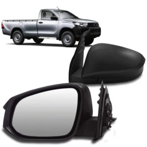 RETROVISOR EXTERNO HILUX 16/25 PICK-UP ELETRICO CAPA PRETA TEXTURIZADA