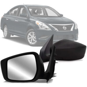 RETROVISOR EXTERNO VERSA 15/21 ELETRICO CAPA PRETA SEM PISCA MODELO LARGO