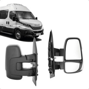 RETROVISOR IVECO 20/25 ELETRICO BRAÇO CURTO COM PISCA "L" BASE RETA