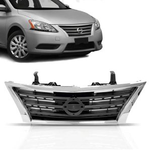 GRADE RADIADOR SENTRA 14/16 CINZA CROMADA