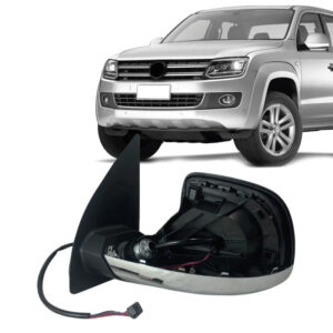 RETROVISOR AMAROK 17/24 RETRATIL EXTERNO ELETRICO COM AQUECIMENTO CAPA CROMADA