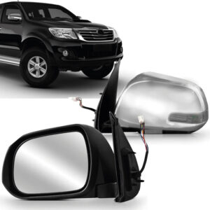 RETROVISOR EXTERNO HILUX 16/25 PICK-UP ELETRICO COM PISCA CAPA CROMADA