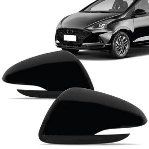 CAPA RETROVISOR COM FURO PISCA PRETA HB20 20/24 HATCH/SEDAN IMPORTADO