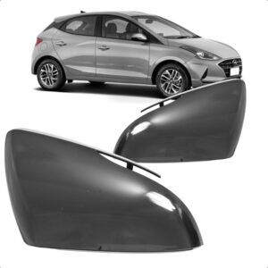 CAPA RETROVISOR EXTERNO HB20/ HB20S 20/24 COM FURO PISCA PRETO ORIGINAL