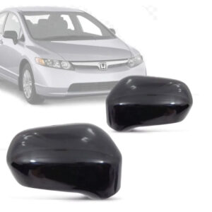 CAPA RETROVISOR CIVIC 07/11 EXTERNO SEM FURO PRETO METAGAL