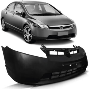 PARACHOQUE DIANTEIRO CIVIC 07/08 COM RESSALTO PLACA SEM FURO MILHA PRETO LISO IMPORTADO