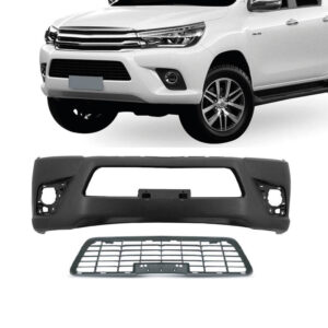 PARACHOQUE DIANTEIRO HILUX CABINE DUPLA 15/18 COM GRADE PRETO TEXTURIZADO