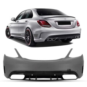 PARACHOQUE TRASEIRO C63 15/18 COM SPOILER PRETO LISO IMPORTADO